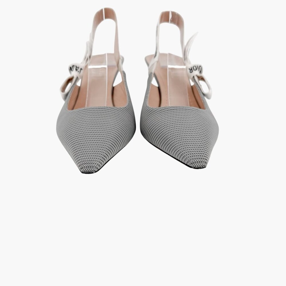 Christian Dior J’Adior Gray Slingback Pumps Size 39.5 US 9.5 Technical Mesh Heel - Picture 5 of 14